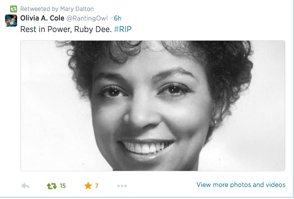 Ruby Dee Rest in Power